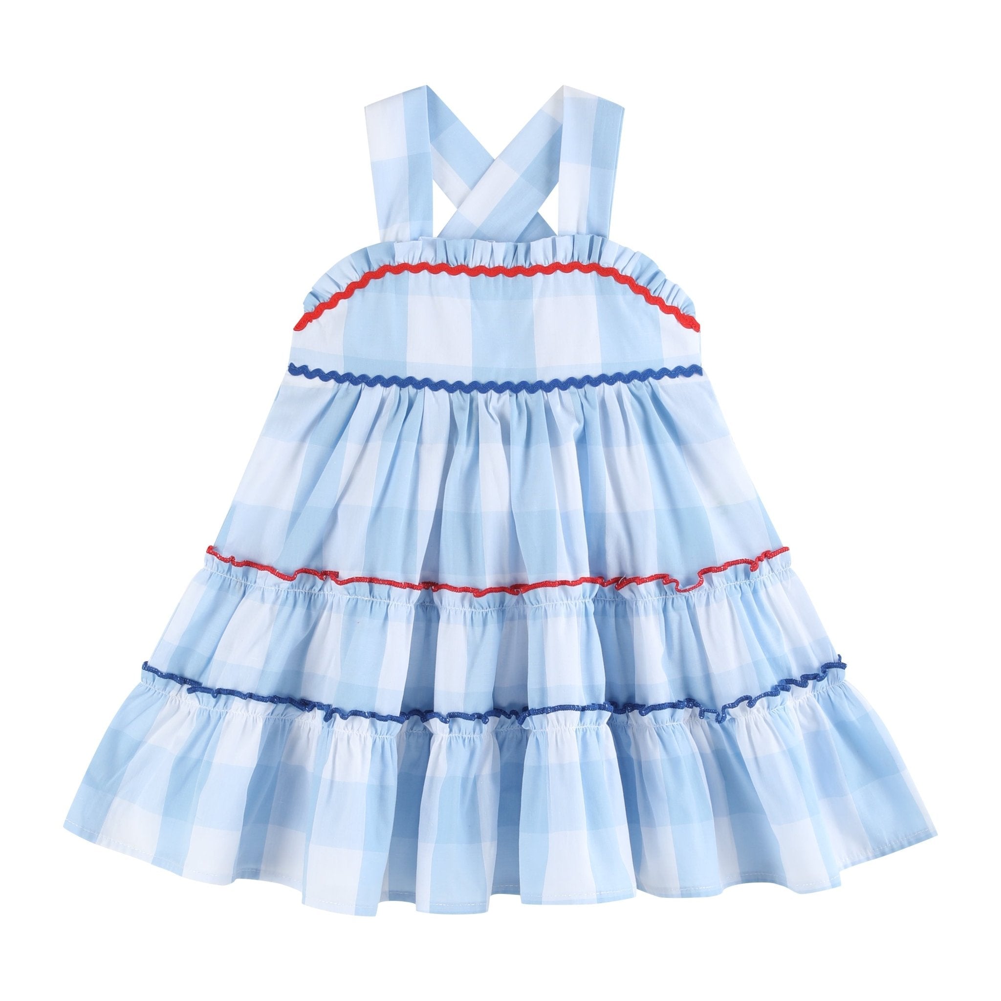 Blue Gingham Layered Sundress - Lil Cactus 6-12M Blue Gingham Layered Sundress - Lil Cactus 6-12M