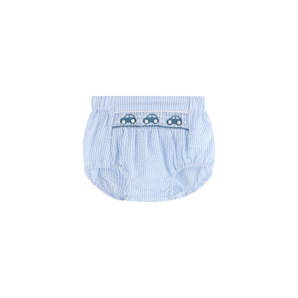 Blue Smocked Car Bloomers - Lil Cactus
