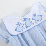 Blue Stripe Bunny Romper - Lil Cactus