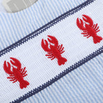 Blue Stripe Crawfish Smocked Shortalls - Lil Cactus