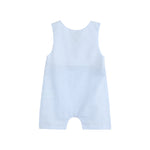 Blue Stripe Crawfish Smocked Shortalls - Lil Cactus