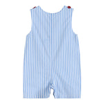 Blue Striped Crawfish Applique Shortalls - Lil Cactus