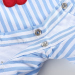 Blue Striped Crawfish Applique Shortalls - Lil Cactus