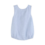 Dark Blue Tractor Seersucker Bubble Romper - Lil Cactus