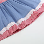 Denim Look and Red Gingham A - Line Dress - Lil Cactus