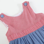 Denim Look and Red Gingham A - Line Dress - Lil Cactus