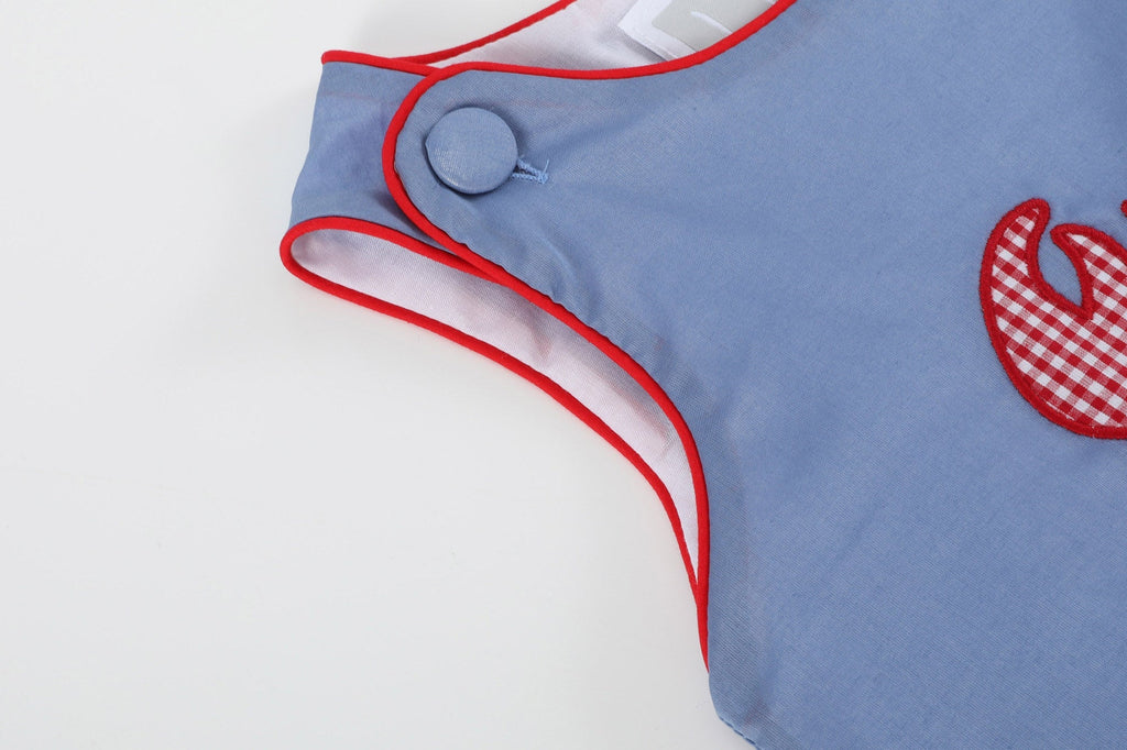 Denim Look Crawfish Romper - Lil Cactus