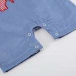Denim Look Crawfish Romper - Lil Cactus