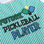 Future Pickleball Player Green Gingham Romper - Lil Cactus