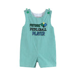 Future Pickleball Player Green Gingham Romper - Lil Cactus