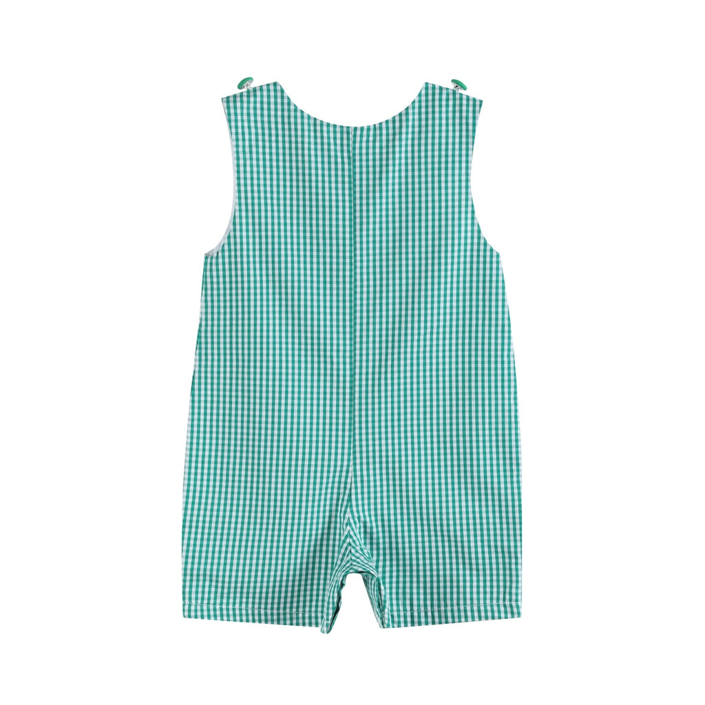 Future Pickleball Player Green Gingham Romper - Lil Cactus