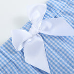 Girls Light Blue Gingham Golf Tee and Shorts 2pc Set - Lil Cactus