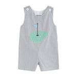 Gray Gingham Golf Shortalls - Lil Cactus