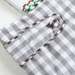 Gray Gingham Mallard Smocked Overalls - Lil Cactus