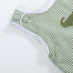 Green Gingham Alligator Bubble Romper - Lil Cactus