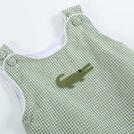 Green Gingham Alligator Bubble Romper - Lil Cactus