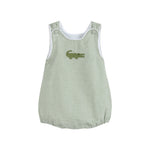 Green Gingham Alligator Bubble Romper - Lil Cactus