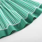 Green Gingham Watermelon Collar Bishop Dress - Lil Cactus