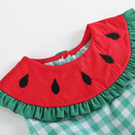 Green Gingham Watermelon Romper - Lil Cactus