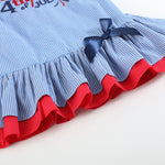 Happy 4th of July Blue Gingham Ruffle Dress - Lil Cactus
