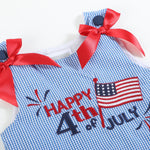 Happy 4th of July Blue Gingham Ruffle Dress - Lil Cactus