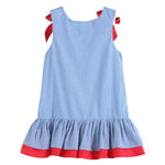 Happy 4th of July Blue Gingham Ruffle Dress - Lil Cactus