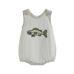 Khaki Green Fish Bubble Romper - Lil Cactus