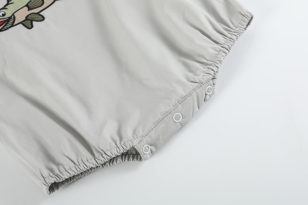 Khaki Green Fish Bubble Romper - Lil Cactus