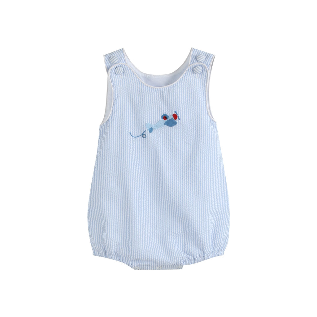 Light Blue Airplane Bubble Romper - Lil Cactus