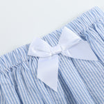 Light Blue Seersucker Turtle 2pc Bloomer Set - Lil Cactus