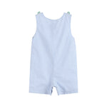 Light Blue Seersucker Watermelon Shortalls - Lil Cactus
