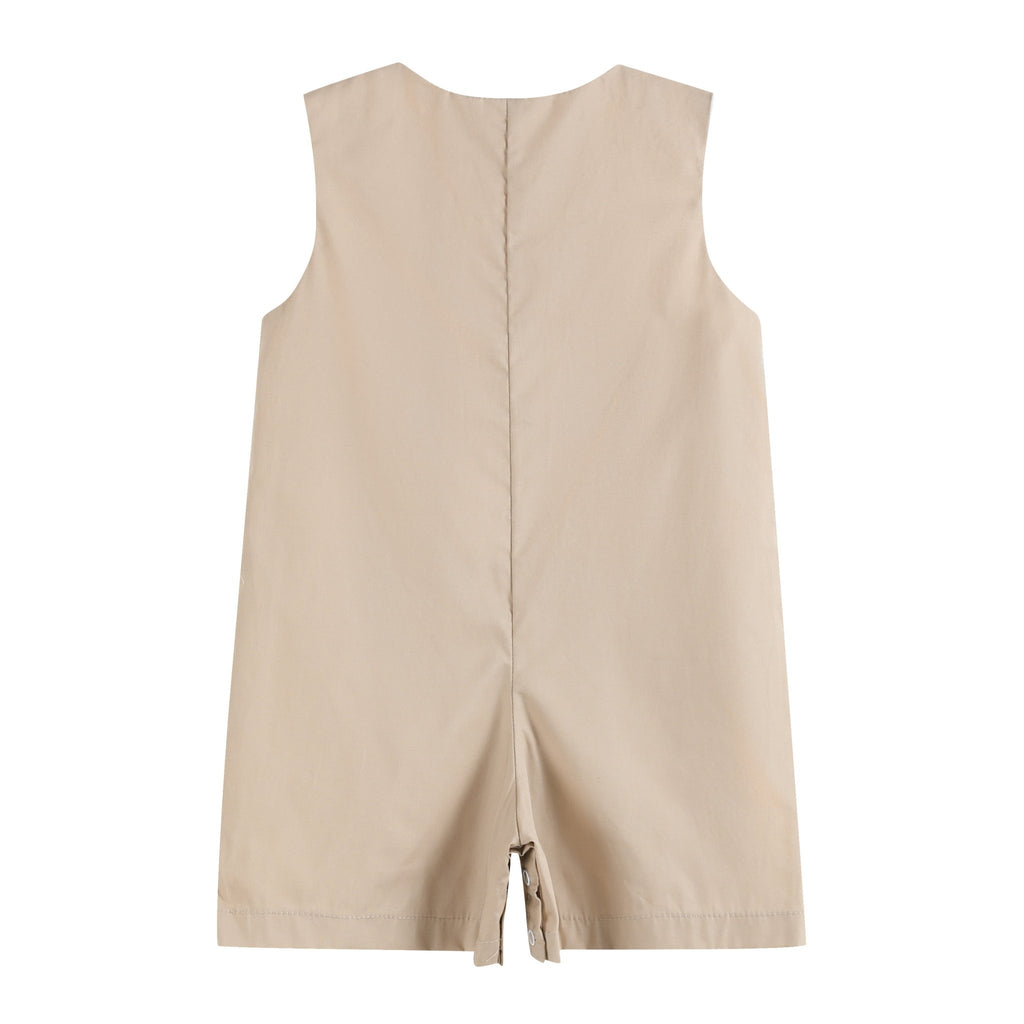 Light Brown Camping Applique Shortall - Lil Cactus