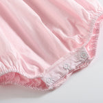 Light Pink Daisy Smocked Ruffle Romper - Lil Cactus
