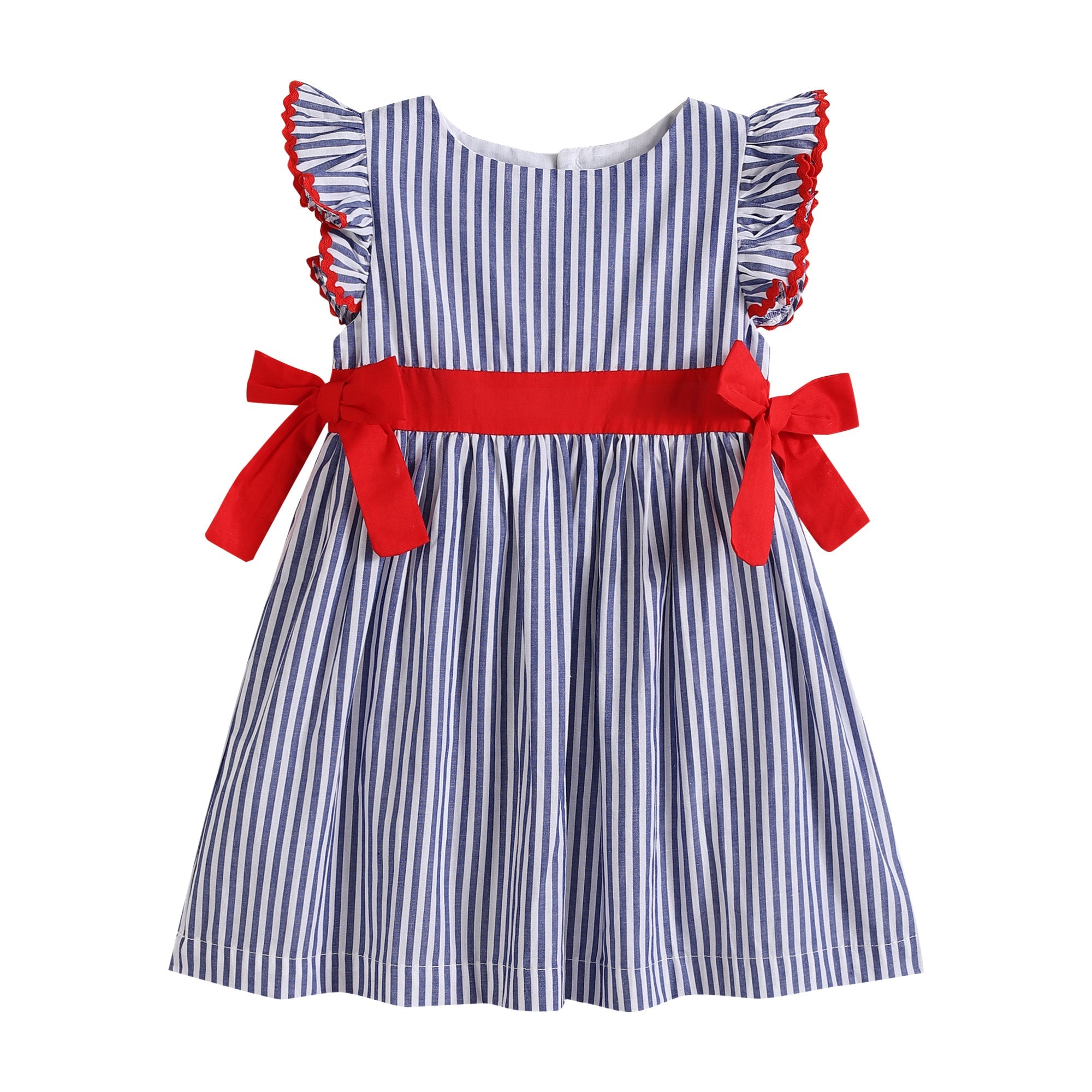 red and navy blue striped dress Navy Blue Stripe Midi Dress - All Dresses