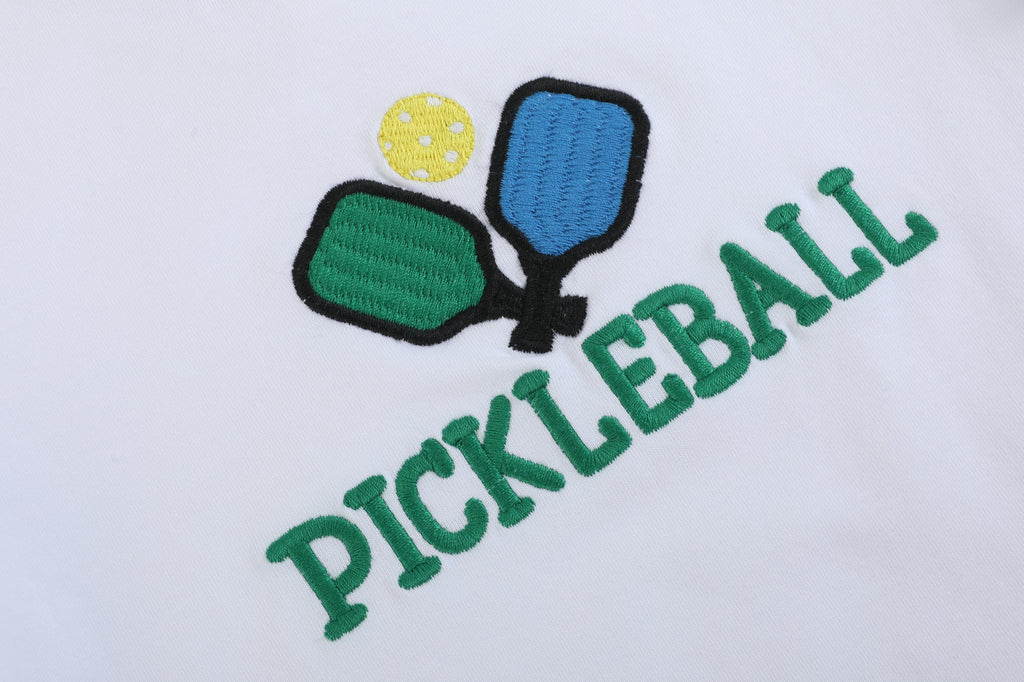 Pickleball T-Shirt and Green Gingham Shorts Set - Lil Cactus