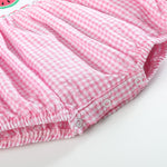 Pink and Green Watermelon Smocked Bubble Ruffle Romper - Lil Cactus