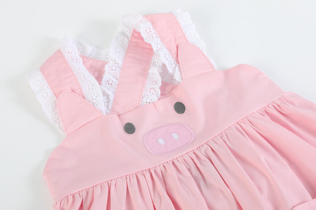 Pink and Lace Piggy Dress - Lil Cactus
