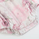 Pink and White Peony Bunny Smocked Flutter Romper - Lil Cactus