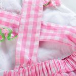 Pink Bunny Face Gingham Bubble Ruffle Romper - Lil Cactus