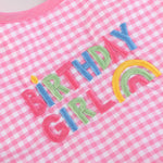 Pink Gingham 'Birthday Girl' Bib - Lil Cactus