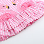 Pink Gingham Flamingo Tulle Ruffle Dress - Lil Cactus