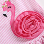 Pink Seersucker Flamingo Ruffle Dress - Lil Cactus