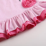 Pink Seersucker Flamingo Ruffle Dress - Lil Cactus