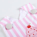 Pink Stripe Cupcake Applique Top & Bloomer Set - Lil Cactus