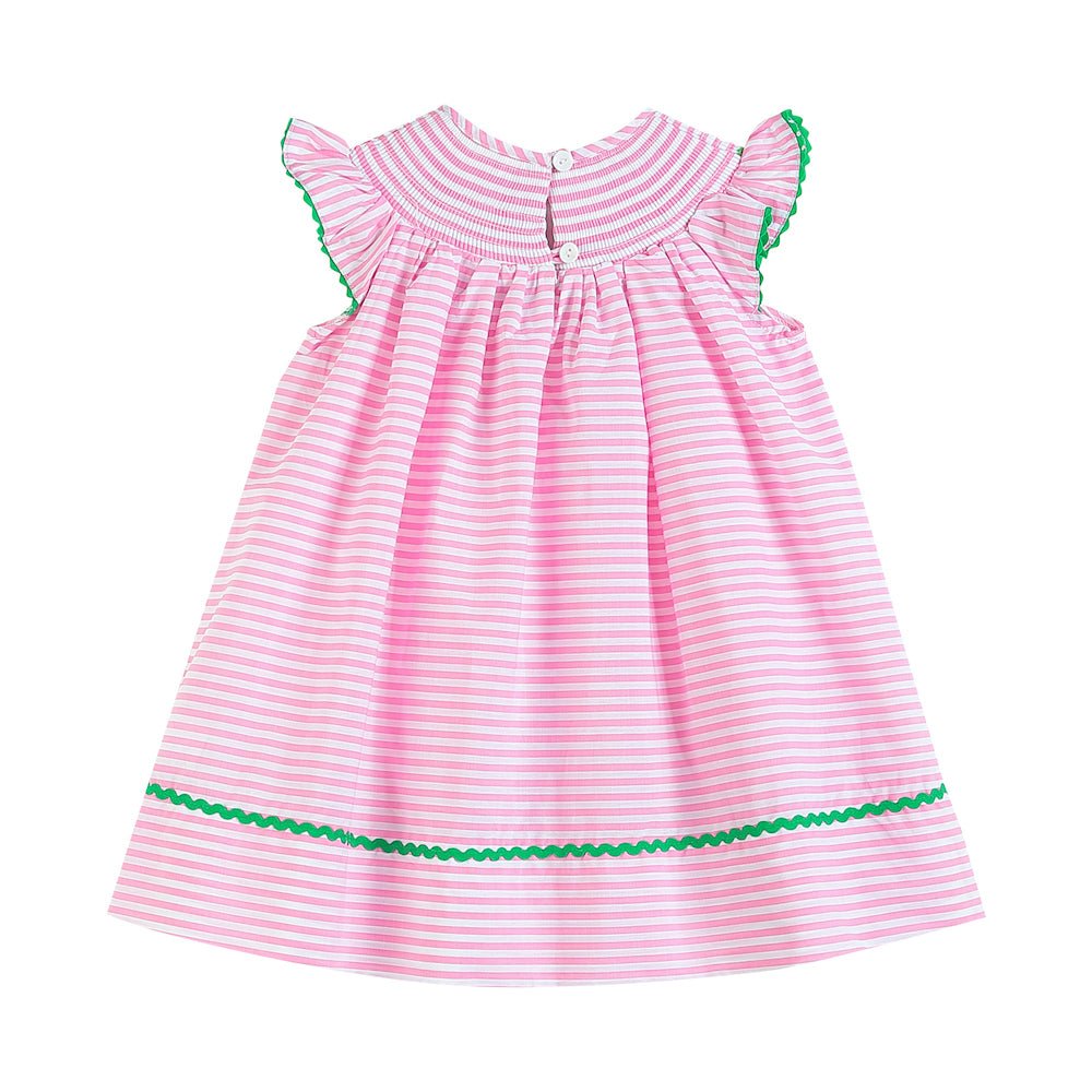 Pink Stripe Smocked Watermelon Dress - Lil Cactus
