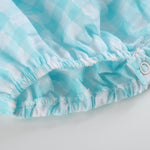Turquoise Gingham Whale Smocked Flutter Bubble Romper - Lil Cactus