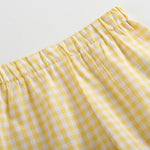Yellow Gingham Lemon Smocked Shirt and Shorts Set - Lil Cactus