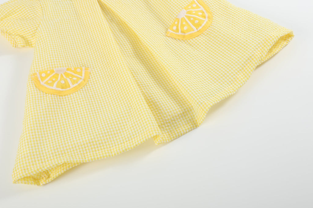 Yellow Lemon Dress and Panty Cover Set - Lil Cactus